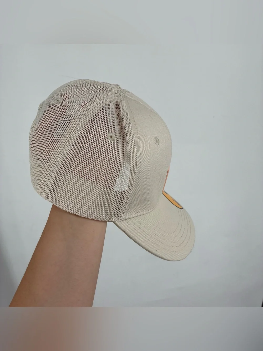 Carhartt Kids Trucker Hat Beige Canvas Mesh Pink Logo Patch Baseball Cap New